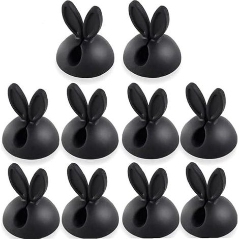10 fermacavi in silicone a forma di coniglio - Simpatici fermacavi in viscosa a forma di coniglio - AquaForge (1/4)