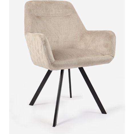 Fauteuil en velours avec structure métallique Radiana - Beige