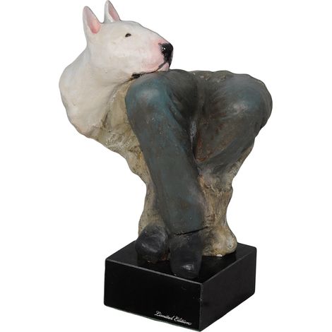 Bull Terrier, Bull Terrier III - statuette peinte, figurine, réalisée par un artiste, marque Art-Dog (1/2)