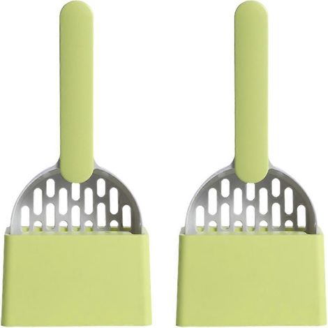 Pelle à litière pour chat, pelle à litière avec base, pelle pour bac à litière, outils de nettoyage pour litière pour chatons, fournitures pour animaux de compagnie (1/5)