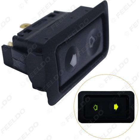 Universeller 6-poliger 12V/24V-Schalter für elektrische Fensterheber im Auto, Fensterheberschalter im Auto, grüne Kontrollleuchte. (1/5)
