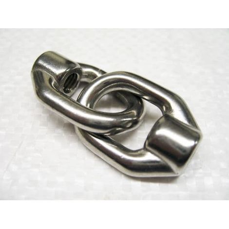 8MM Double Guardrail Eye Nut Open Ended Internal Thread Stainless Steel - Guardwire Elongated