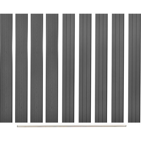 Ersatz-Zaunbretter 9 Stk. WPC 170 cm Grau