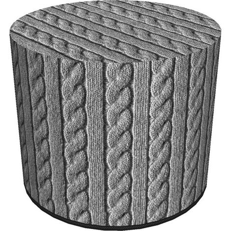 Dekorativer Pouf, Bertoni, Warkocz-Muster – runder Pouf für Wohnzimmer und Flur, 40 cm Durchmesser, elegant, mit Reißverschluss, waschbar (1/5)
