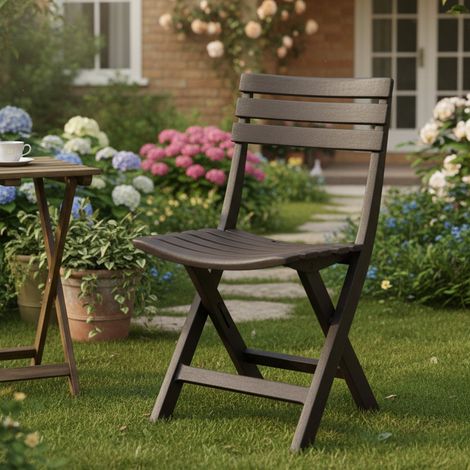 Gartenstuhl Arizona, klappbar, Made in Italy, belastbar bis 120 kg, Anthrazit Schwarz (1/3)