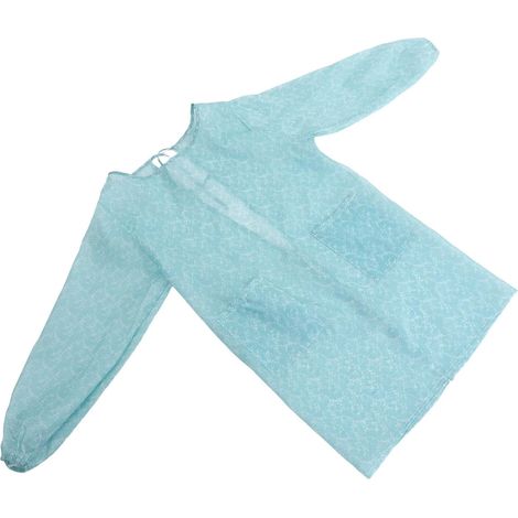 Tablier Imperméable à Manches Longues pour Femme Protection Anti-éclaboussures en Polyester Taille Unique Bleu Cuisine Ménage et Atelier Tablier de Chef Adulte Blouse Peinture (1/5)