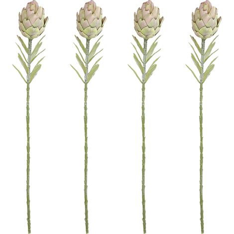 [4 tiges par portion  vert rosé] Artichaut artificiel, plante artificielle pour la décoration du salon/de l'entrée, composition florale, fleur artificielle (1/2)