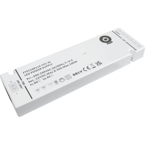FTPC100V12-VFC-W: 12 V/8,33 A C8-Eingangsbuchse Ausgang: Steckverbinder integrierte Steckverbinder, L814/L816 Stecker/Buchse weiß