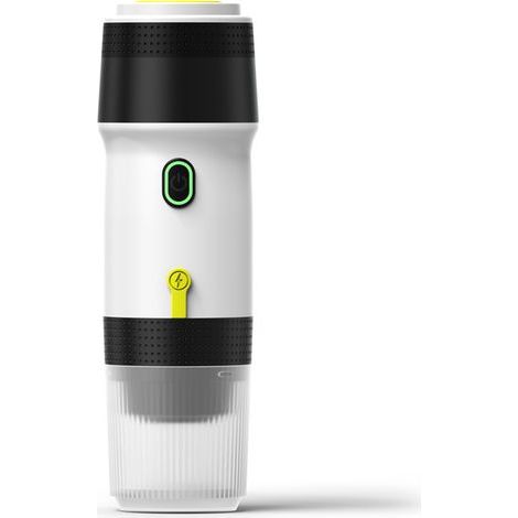 Portable 3-in-1 cordless electric coffee maker, mini coffee maker with USB charging cable, ideal for car travel, ground coffee capsules and hot/cold coffee, 120ml cup, white (1/5)