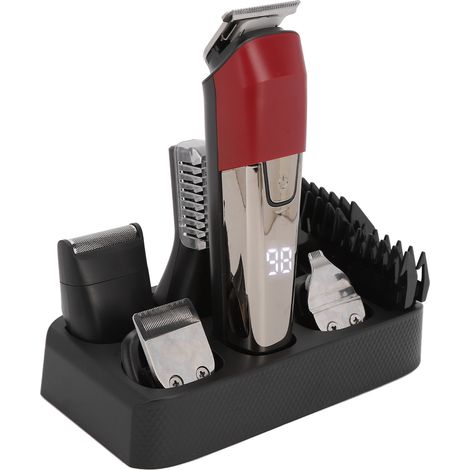 Tondeuse à barbe électrique 6 en 1 sans fil, tondeuse à cheveux professionnelle étanche, kit de soin capillaire pour hommes (1/5)