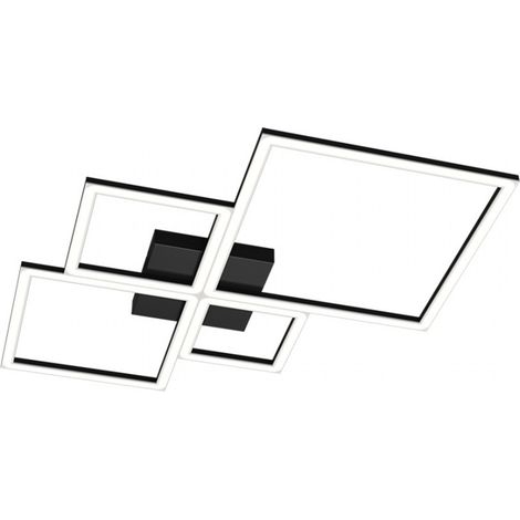 Plafoniera Moderna Quadrata Four Squares Alluminio Nero Led 90W (1/5)