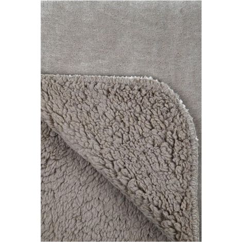 Plaid uni 130 x 160 cm Douillet gris clair (1/3)
