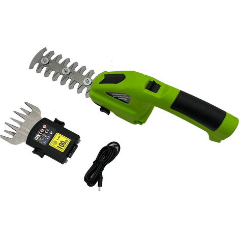 QORVA-Cisailles à arbustes électriques , cisailles à Gazon sans Fil portatives 2 en 1, Taille-Haies, Coupe-Herbe, sécateurs