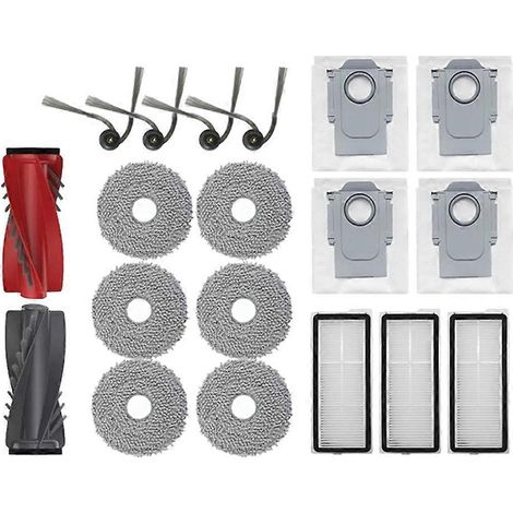 Pour Roborock Qrevo Edge/EdgeC/Edge S5A/5V1/Curv pièces pour aspirateur brosse principale, brosse latérale et filtre HEPA chiffon de serpillière sac à poussière (1/5)