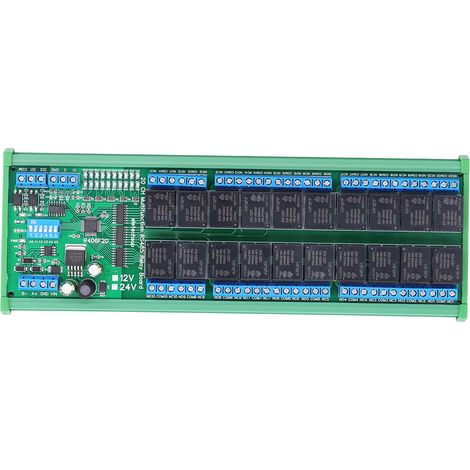 24V 20-Kanal RS485 Relaismodul, DIN-Schienen-Multifunktionsplatine, industrielle Steuerungserweiterung, zuverlässiges Schalten, Schienenmontage. (1/5)