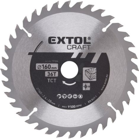 Lama per sega EXTOL con lame, diametro 160 x 2,4 x 20 mm, 36T 19104