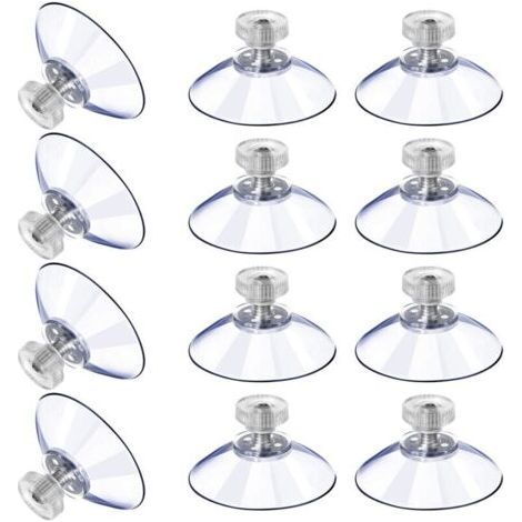12 Grandes Ventouses Ventouses en Plastique Ventouse Anti-Collision Transparente en Caoutchouc Vis Écrou en Métal Ventouse Solide en PVC Transparent Remplacement avec Écrou de Vis (40-Muntra (1/5)
