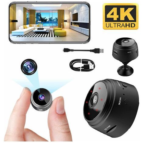 Caméra De Surveillance - Wifi - 4K - Vision Nocturne - Détection De Mouvement - Intérieur Extérieur - Batterie Intégrée - Carte Micro SD Jusqu'à 128 Go - Noir (1/5)