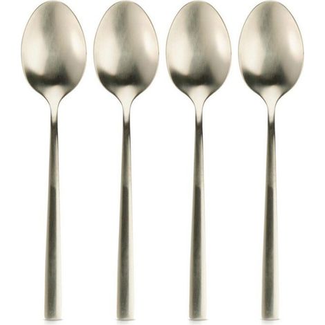 Cuillère À Thé - Acier Inoxydable Doré - 15 x 3 cm - Pour Café Thé Dessert - 4 Pièces (1/5)