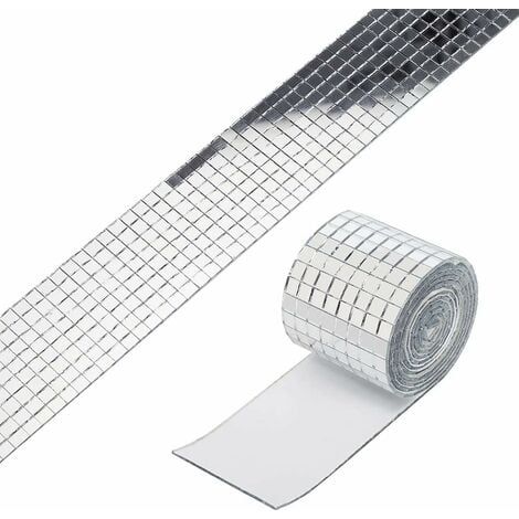 MINKUROW Piastrelle Per Mosaico A Specchio Autoadesive Accessorio Decorativo Fai Da Te, Piastrelle A Specchio Mini Quadrate Autoadesive Guazhuzni 5x5mm(1464 Pezzi) (1/5)