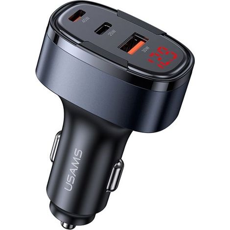 Chargeur rapide de voiture USAMS CC257 C42 100 W USB, Type-C, 8 broches, trois ports (noir) (1/5)