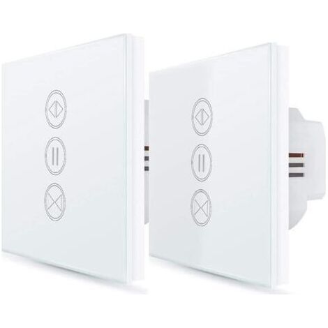 2x Interrupteur Volet Roulant Connecté, Ouverture Réglable, Commutateur Rideau Stores WiFi, Compatible avec Alexa Google Home pour Commande Vocale, Minuterie Intelligent Moteur Mural (1/4)