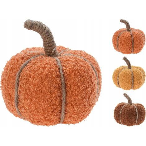 Zucca decorativa in tessuto, morbida, 13 cm, colori autunnali (1/4)