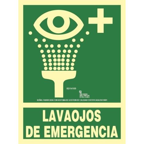 Señal de lavaojos en aluminio Clase A 210 x 300 mm SEKURECO (1/2)
