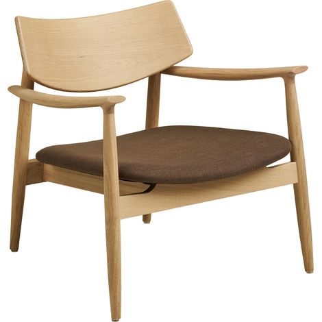 Fauteuil en bois 68x68x72 cm en bois de chêne et tissu marron