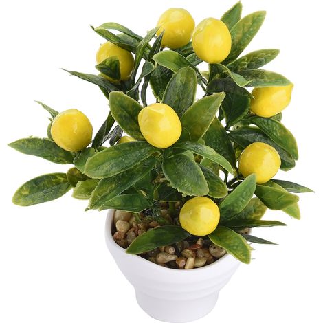 Petit bonsaï de fruits artificiels (citron) (1/5)