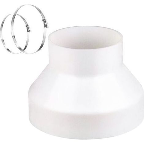1 réducteur de conduit 150–100 mm, plastique ABS renforcé, colliers acier inoxydable 304, pour climatisation mobile et ventilation (1/4)