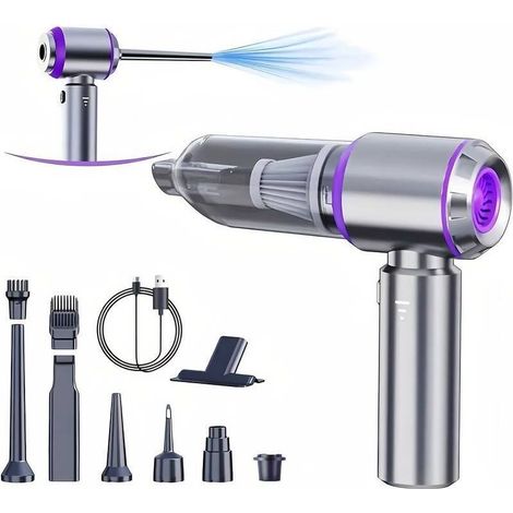 Aspirateur Souffleur 4-en-1 Sans Fil, 20000Pa - Moteur Brushless pour Voiture, Maison, Bureau