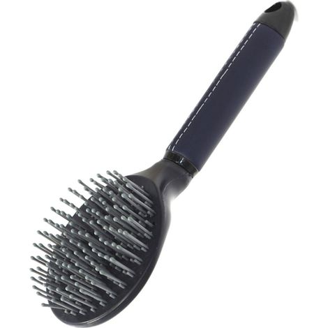 blu - Spazzola tonda per coda e criniera con denti fini e manico ricoperto