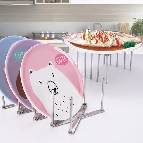 Verstellbarer Tellerhalter，Küchenabtropfgestell，Ausziehbarer Abtropfständer für kleine Teller，Klappbarer Dampfeinsatz，Klappbarer Abtropfrost (1/4)
