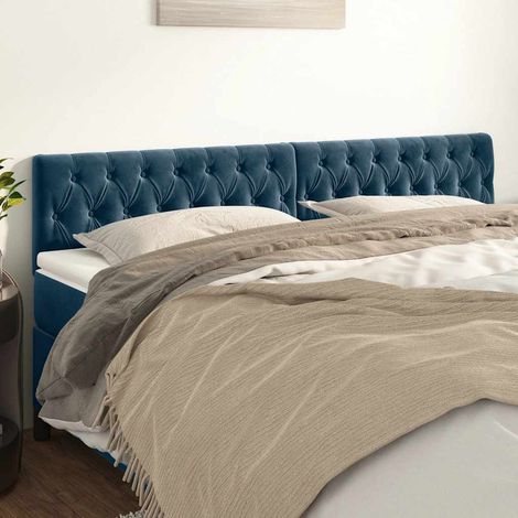 Teenpull – Kopfteile Dunkelblau 180x7x78/88 cm Samt (1/5)