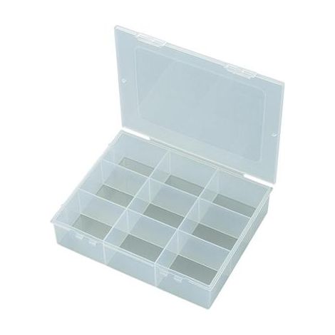 TRU COMPONENTS E-112-1 Scatola minuteria (L x L x A) 190 x 145 x 42 mm Scomparti: 9 suddivisione fissa 1 pz.