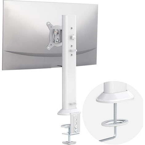Monitorarm Schreibtisch höhenverstellbar drehbar 35kg Small Weiß (1/5)