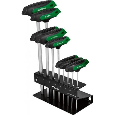 Juego llave Allen asa T - 7 unidades - 2-8mm FORTIS