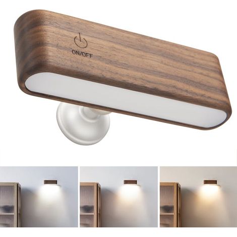 Wiederaufladbare LED-Wandleuchte, magnetisches Nachtlicht mit einstellbarer Helligkeit, um 360° drehbare Touch-Leselampe