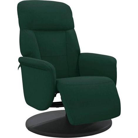 Chaise longue avec repose-pieds intégré – Fauteuil relax en velours vert foncé, design élégant et confort maximal pour salon ou chambre (1/5)