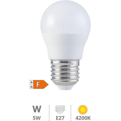 Bombilla de LED esférica 5W E27 4200K (1/3)