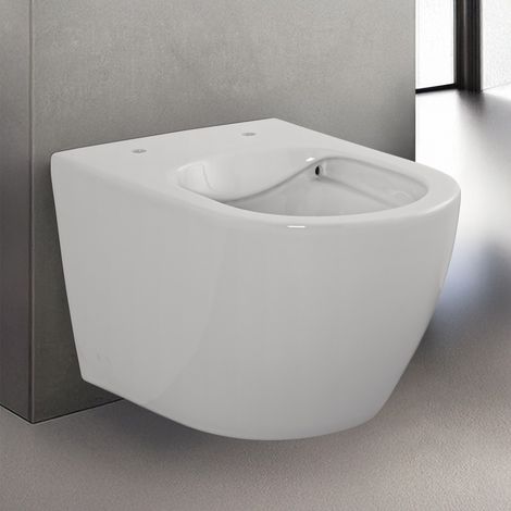 Wc sospeso Rimless serie Tokyo in ceramica bianco lucido (1/5)