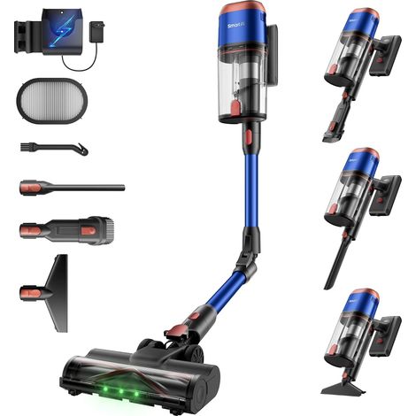 V15 Ultra Aspirateur sans Fil, 58 kPa, 600 W, 75 Min, 1,8 L Aspirateur Balai Avec Double Bac, Tube Flexible Et Brosse En V Anti-Enchevêtrement Pour Tapis, Sols Durs Et Poils D’Animaux (1/5)