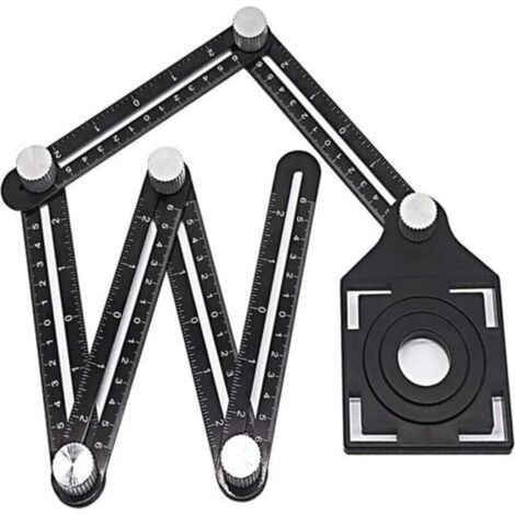 Mehrwinkel-Messlineal, multifunktionales poröses Lineal, Winkelmesser - Crezuo