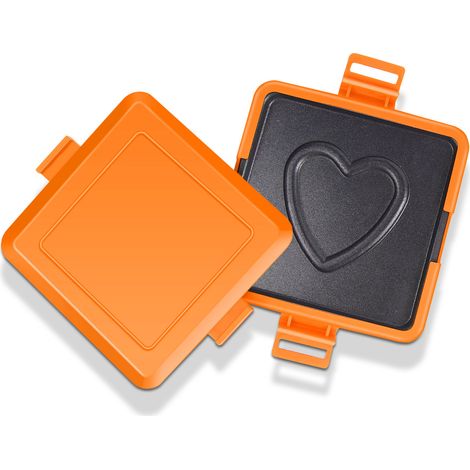 Grille à Sandwich Micro-ondes Sans Marque Modèle Coeur Antiadhésif Silicone Métal Orange 17cm
