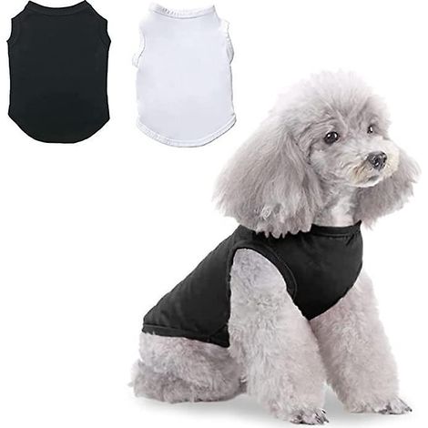 lot De 2 Pet Coton Minimaliste Chien T - Shirt (noir Et Blanc S) Mignon Et Respirant Chiot Sweatshirt Doux T Gilet Vtements De Mode Pour Les Chats (1/5)