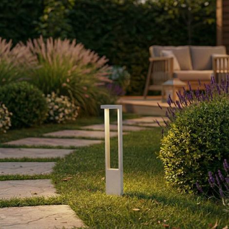 [NEUWERTIG] B-Ware Lindby Wegeleuchte Gartenleuchte Lonete LED Pollerleuchte weiß IP65 Höhe 65cm (1/2)
