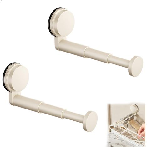 Étendoir Mural Rabattable Ventouses, Porte-Vêtements Intérieur Réglable de 8,5 à 20 cm, Pour Balcon, Salle de Bain, Entrée et Armoire, Plastique, Lot de 2 (1/5)