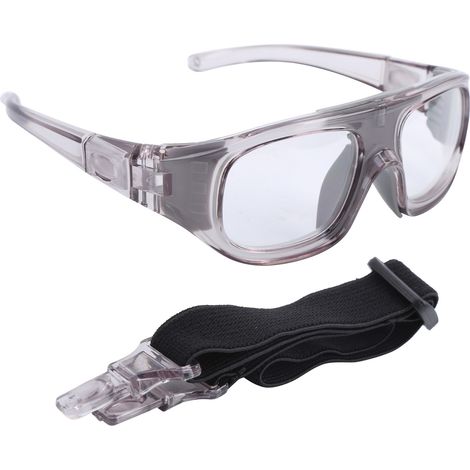 Lunettes de protection sportive en PC résistant aux chocs, monture ajustable (gris) (1/5)