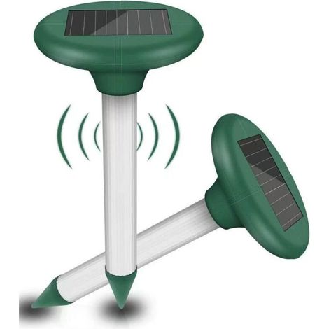 2er-Set Solar-Maulwurf-Vertreiber – Ultraschall-Maulwurf-Jagd-Vertreiber – Intelligenter Solar-Maulwurf-Vertreiber kombiniert Geräusche und Anti-Maulwurf-Ratten-Vibrationen (1/5)
